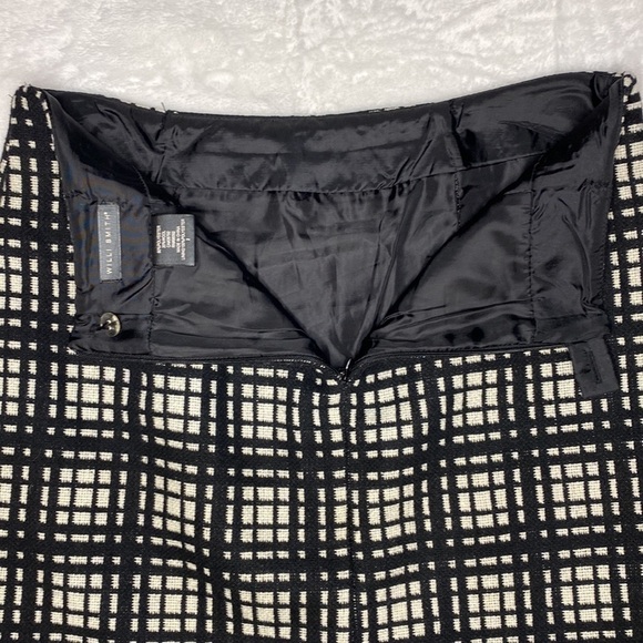 Willi Smith Wool Blend Black & White Plaid Pencil Skirt Size 2 - Picture 10 of 12